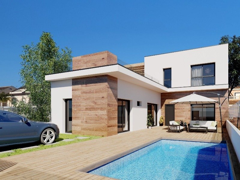 New build villa with private pool and solarium in San Javier