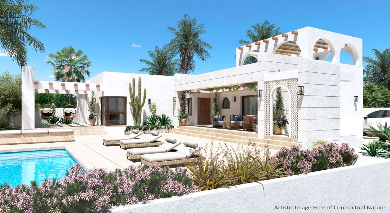 Schitterende nieuwe gelijkvloerse villa met zwembad in Ciudad Quesada