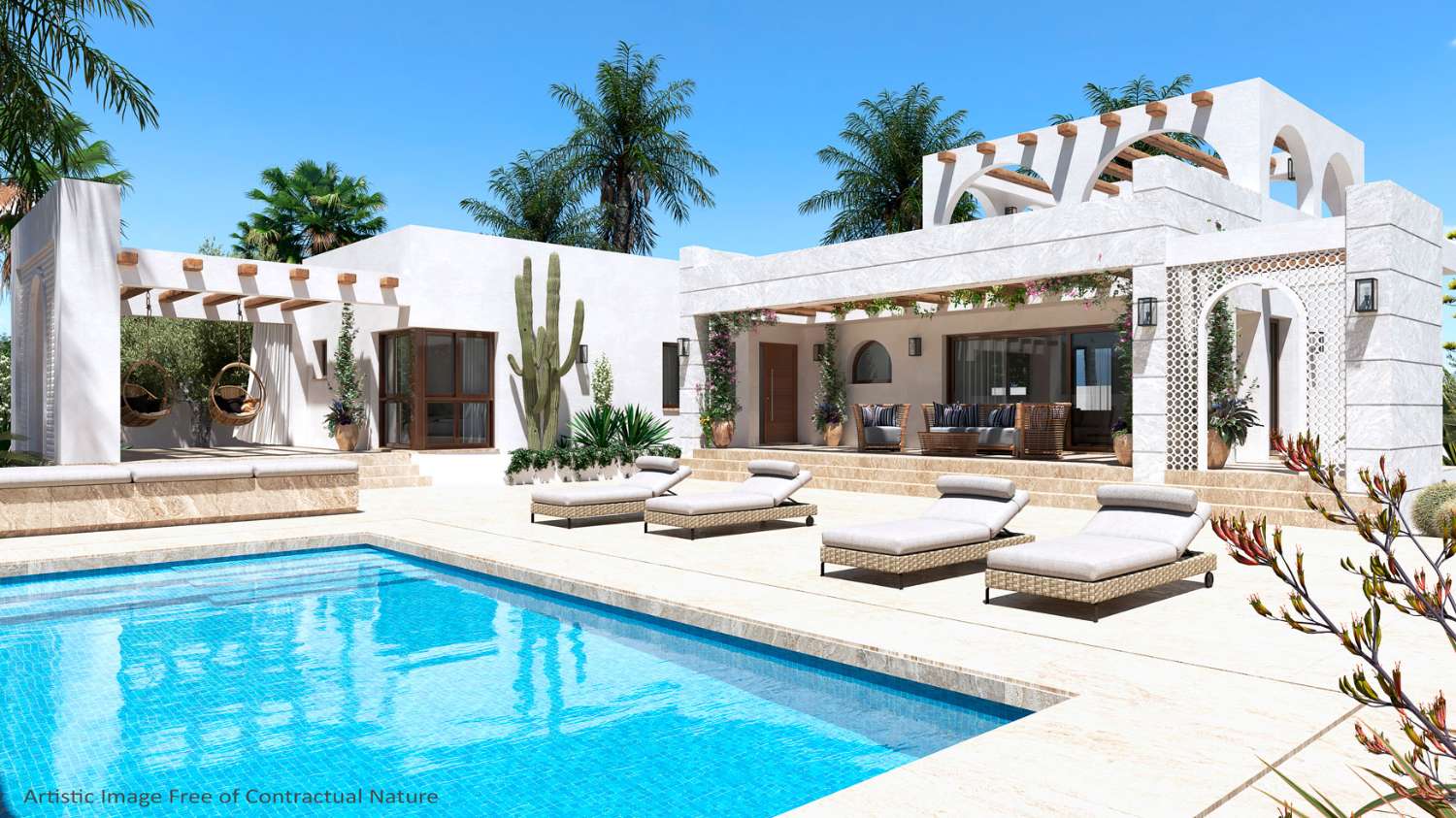 Schitterende nieuwe gelijkvloerse villa met zwembad in Ciudad Quesada
